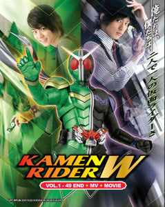 Kamen Rider W DVD (Vol : 1 to 49 end + MV + Movie) with English Subtitle DVD